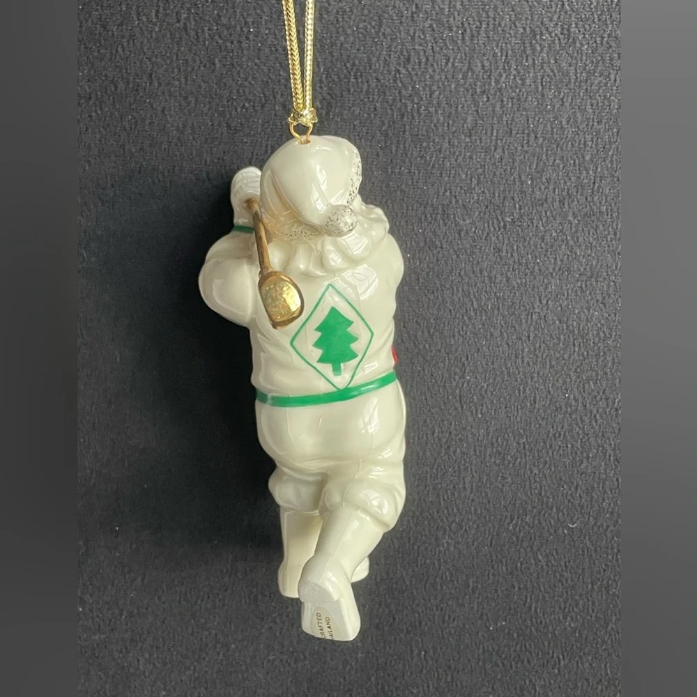 Lenox Porcelain Golfing Santa Christmas Ornament Swinging Club 1st in Series